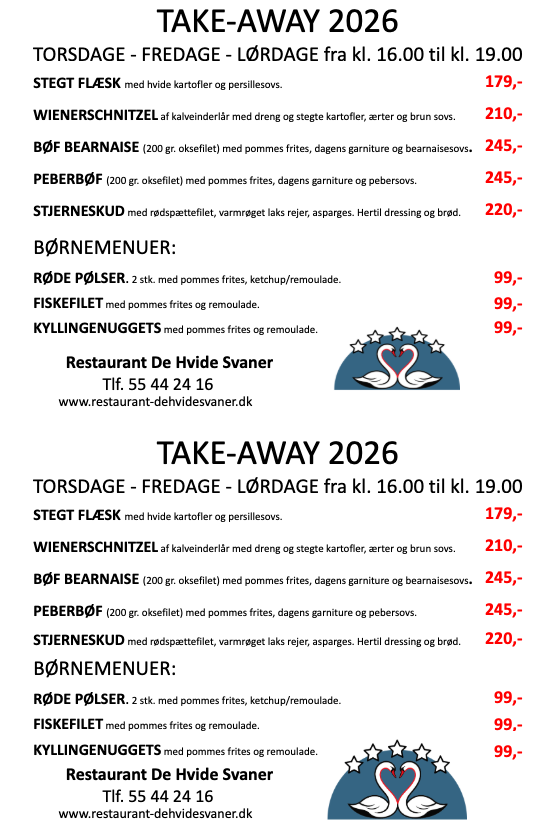 Vores takeaway menu 1